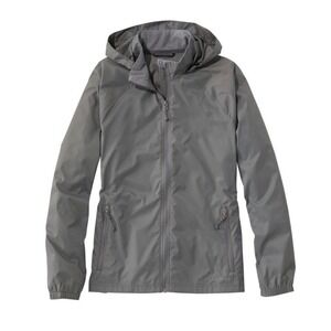 LL Bean Windbreaker Jacket Casco Bay Graphite Gray Womens 1X Plus Nylon‎ New